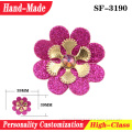Diaphanous rhinestone decorative leather cloth flower girls sandal decorative
